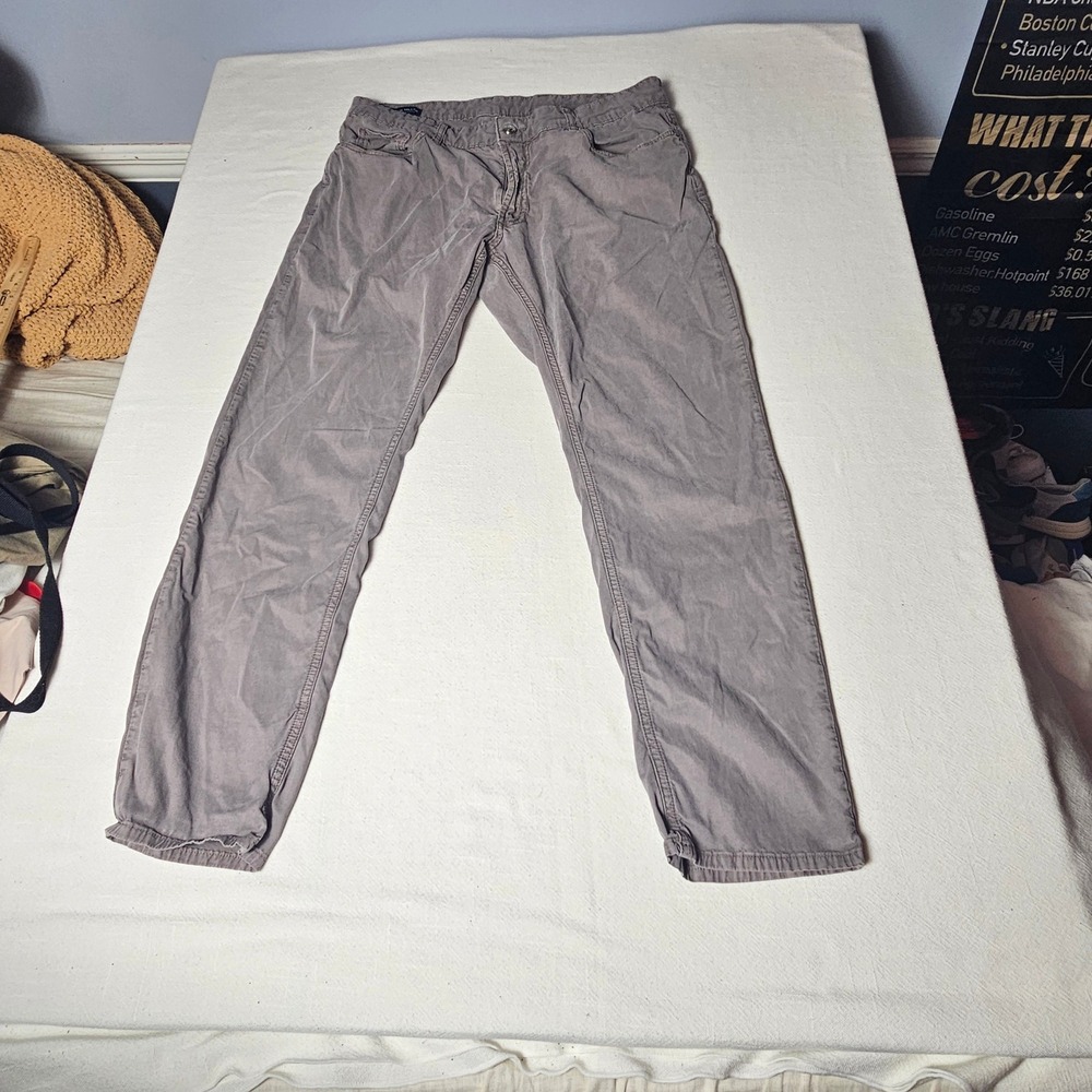 Peter Millar Crown Crafted 5-Pocket Pants Mens 35x30 Gray Brown Tailored Stretch